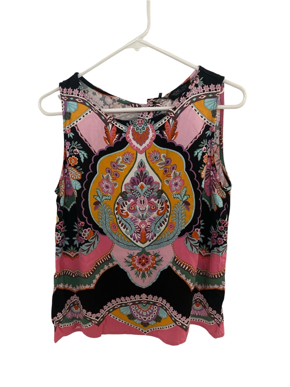 Rachel Zoe Multicolor Floral Sleeveless Top- Pink & Black